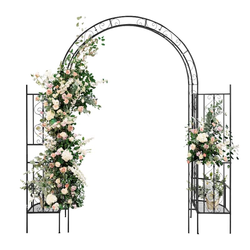 Black Iron Garden Stake Decor with Rustproof Powder Coated Frame for Outdoor Landscaping - 78” x 23” x 83.9”