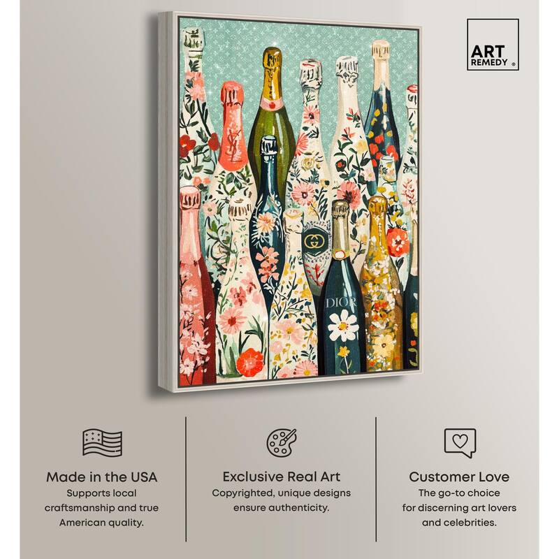 Floral Collection Bottles Canvas by Art Remedy
