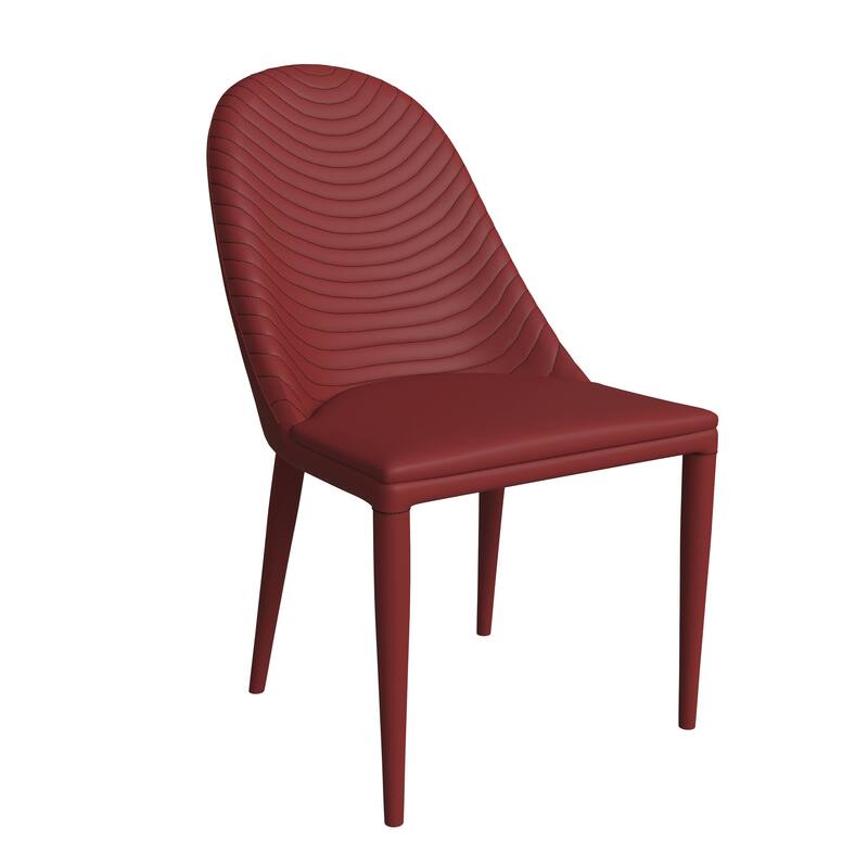 Seville Modern Dining Side Chair Armless, Leather, Metal Legs by LeisureMod