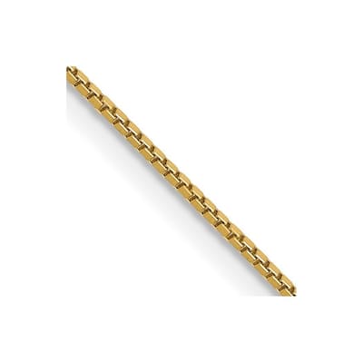 Curata 14k Yellow Gold Solid 0.9mm Box Chain Necklace (Spring-ring) Options: 16 18 20 22 24 26 28 30