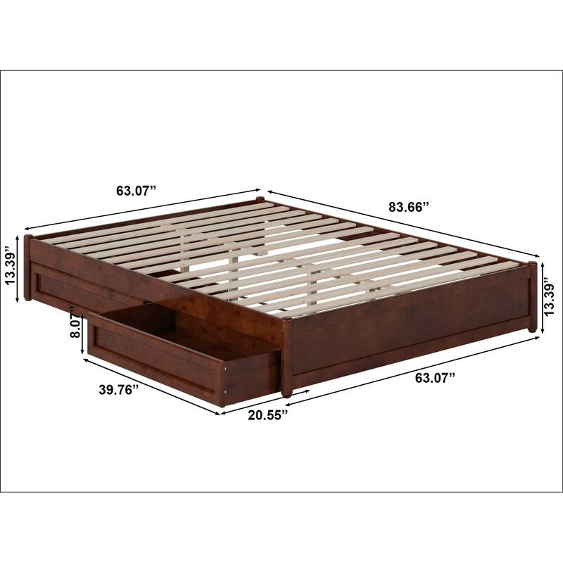 Barcelona Panel Platform Bed with Storage Drawers