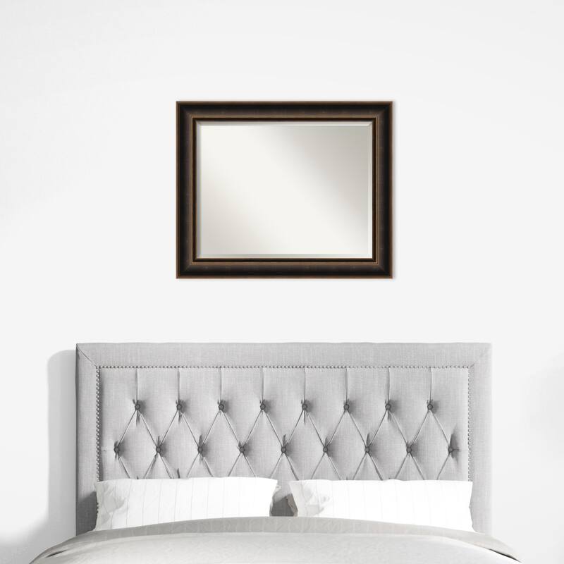 Villa Oil Rubbed Bronze Beveled Wood Framed Wall Mirror - Villa Oil Rubbed Bronze