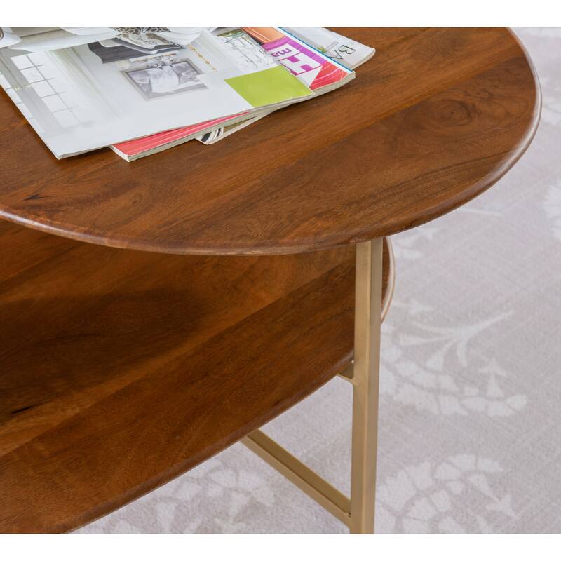 Branson 2-tier Mid-Century Oval Coffee Table