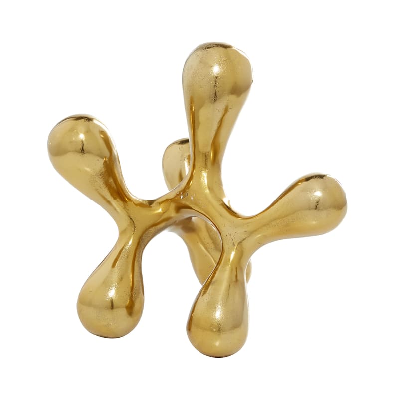CosmoLiving by Cosmopolitan Gold Aluminum Metal Abstract Decorative Sculpture