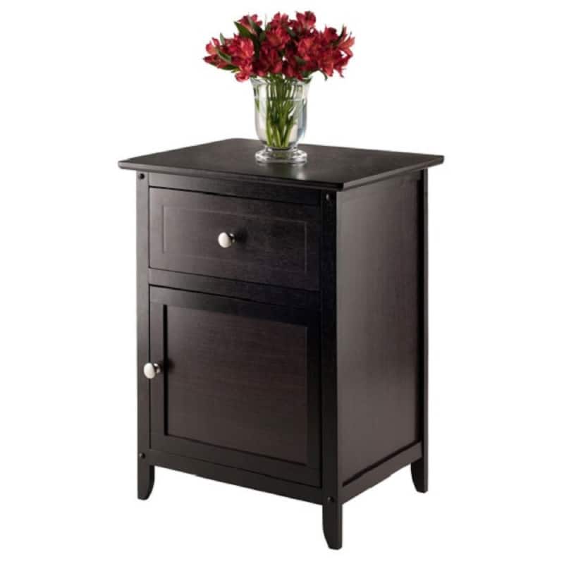 25" Espresso Brown Eugene Wooden Accent Table