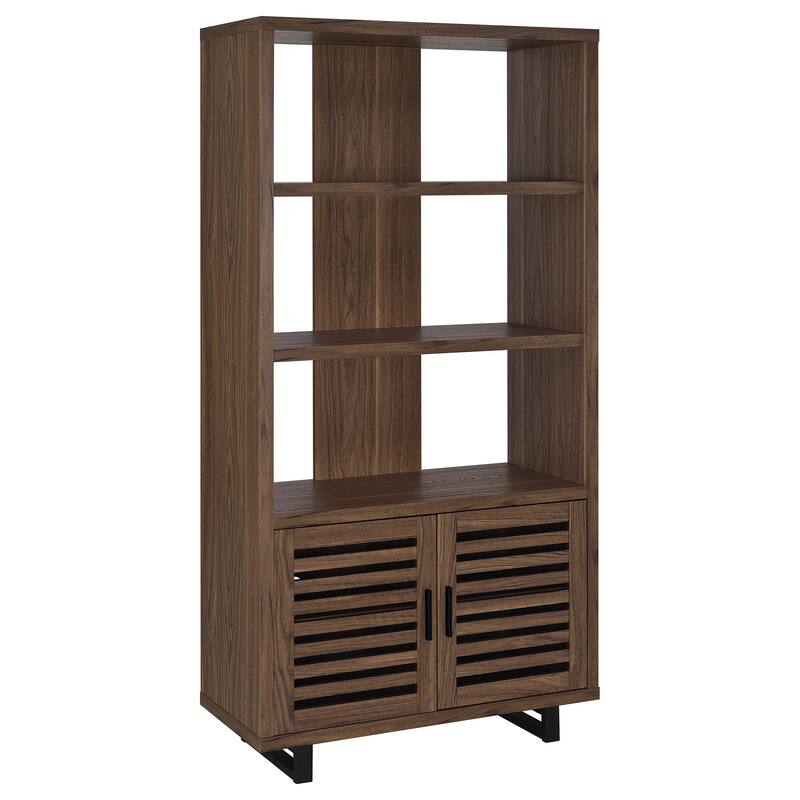 Maddox 71-Inch 3-Shelf Cabinet Bookcase Walnut - Walnut