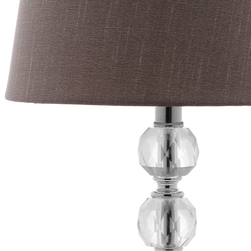 SAFAVIEH Lighting Denita 16-inch Grey Shade Stacked Crystal Ball Table Lamp (Set of 2) - 9"x9"x16" - 9Wx9Dx16H