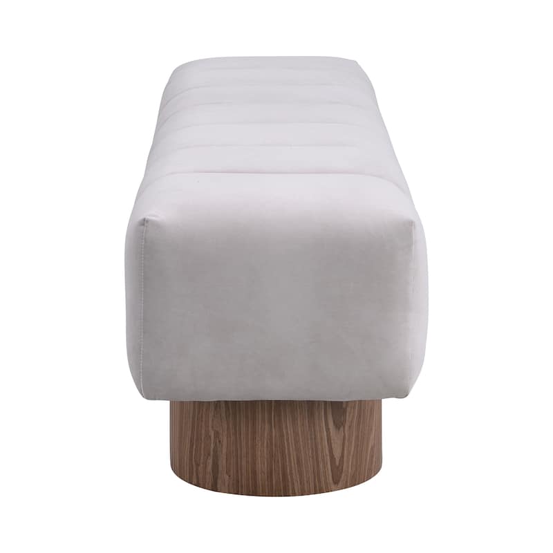 Upholstered Dining Bench,No-Assembly End Of Bed Entryway Bench Ottoman,Stool Top Wood Leg 300 Lbs Weight Capacity