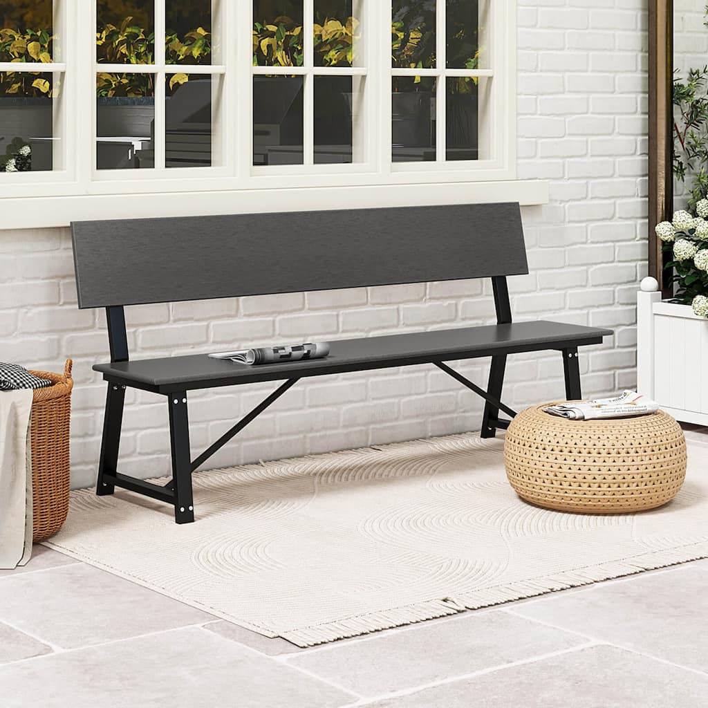 1/2 PCS Outdoor Bench 4-Person 72'' Garden Bench with Backrest