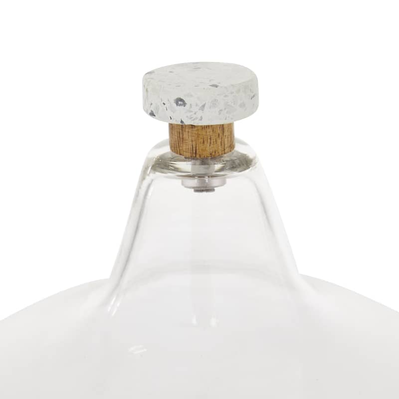 Ceramic Terrazzo Cake Stand with Glass Lid - White - Roche River Decor
