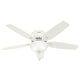 preview thumbnail 2 of 20, Hunter 52" Newsome Flush Mount Ceiling Fan with LED Bowl Light Kit and Pull Chain