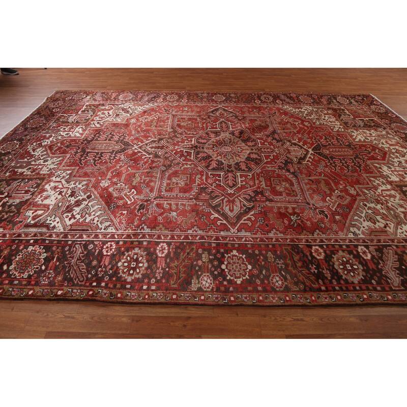 Vegetable Dye Heriz Persian Living Room Area Rug Wool Hand-knotted - 9'6" x 12'10"