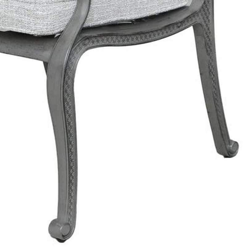 Mace Outdoor Patio Dining Armchair, 24 Inch, Aluminium, Golden Beige