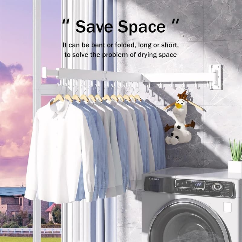Wall Mounted Clothes Hanger Rack, Clothes Drying Rack