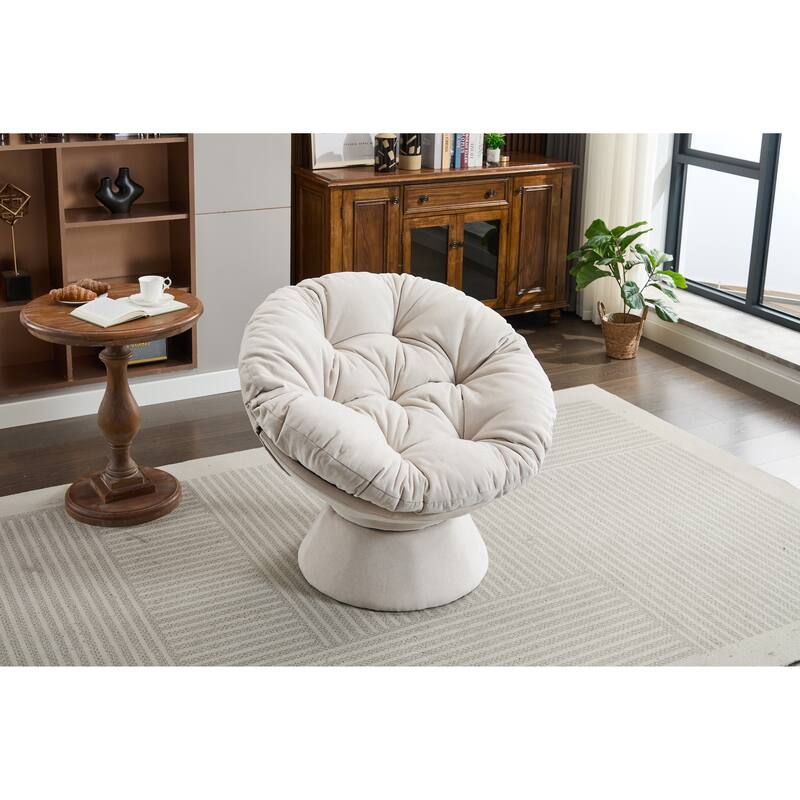 Oversized Swivel Accent Chair, 360-Degree Swivel Barrel Chair, Papasan Chair for Living Room and Bedroom Comfort