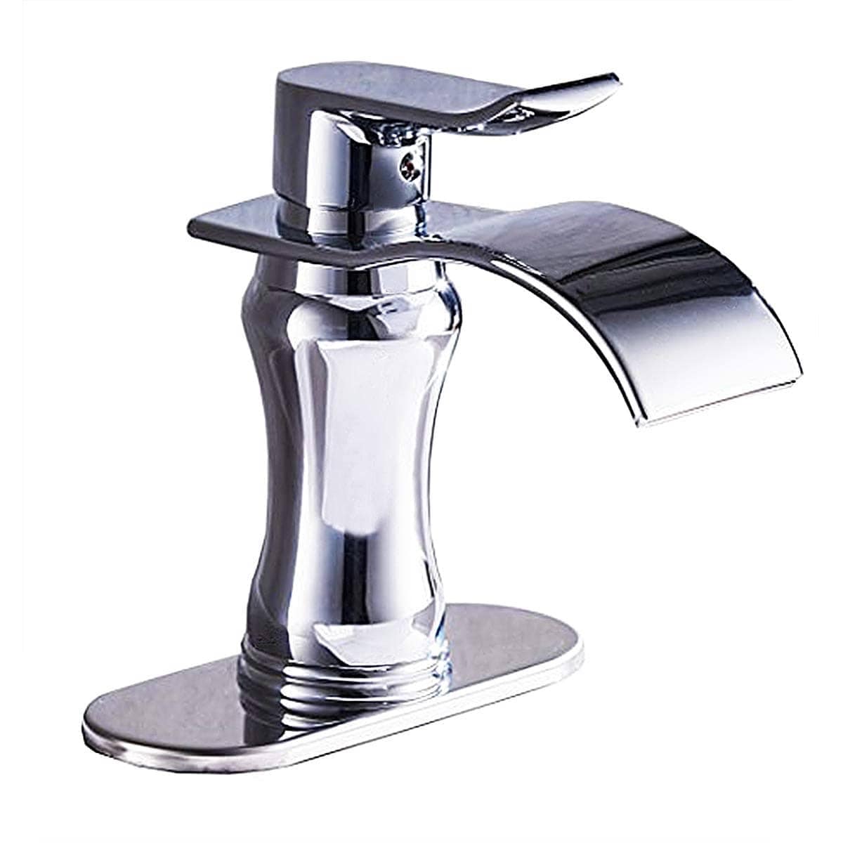 Bathroom Faucet Chrome Waterfall Water Flow Vessel One Hole/Handle Mixer Tap 