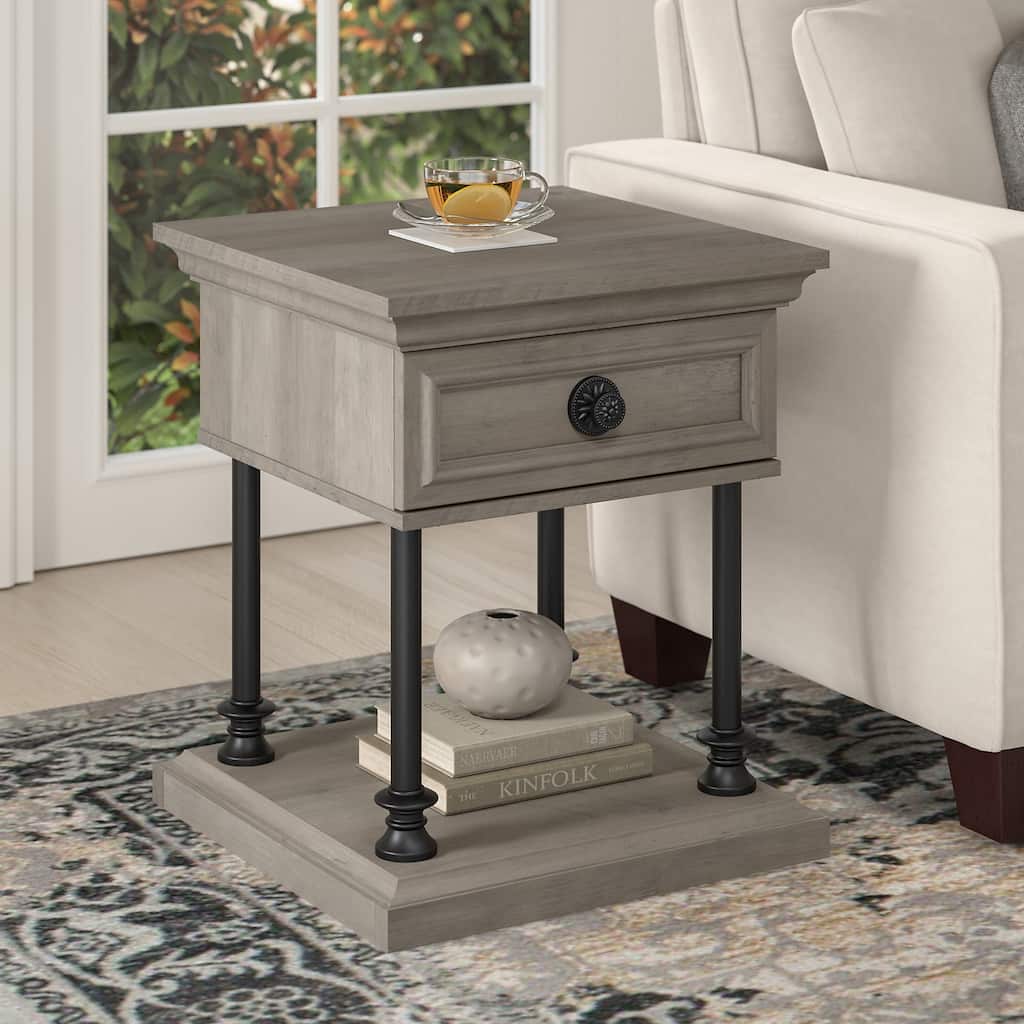 Coliseum Designer End Table with Storage by Bush Furniture