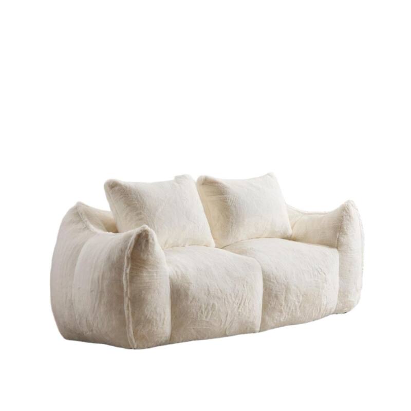 Oversized Bean Bag Sofa Reading Chair, 2-Seater Giant Bean Bag Couch with Pillows, Loveseat Chaise Lounge Sofa Chair