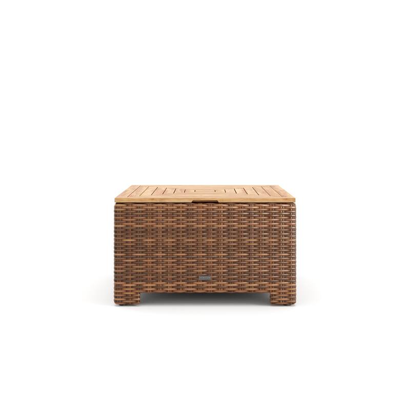 Winston Nico Antique Chestnut with Natural Teak Wood Chat Table
