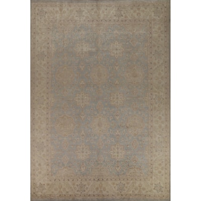 Vegetable Dye Oushak Turkish Area Rug Hand-Knotted Wool Carpet - 8'11" x 11'11"