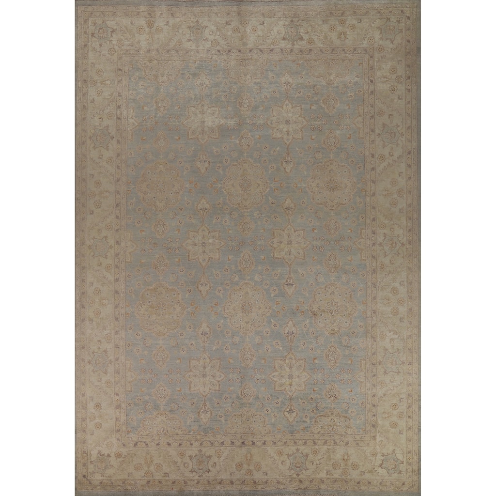 Vegetable Dye Oushak Turkish Area Rug Hand-Knotted Wool Carpet - 8'11" x 11'11"