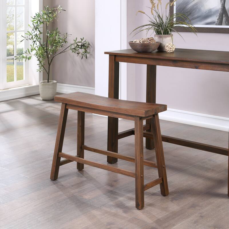 Sonoma Wood Saddle Dining Bench