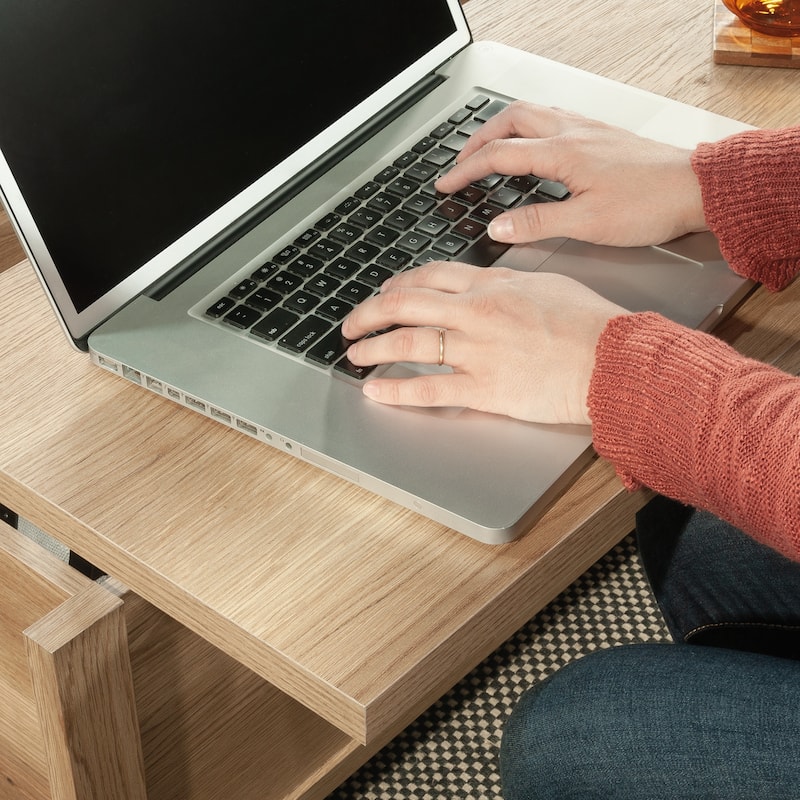 Wood Lift-Top Coffee Table with 1 drawer, Brown - 35.28" L x 31.26" W x 16.18" H