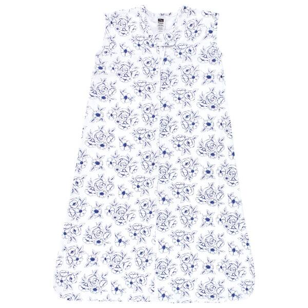 slide 1 of 1, Hudson Baby Infant Girl Cotton Sleeveless Wearable Sleeping Bag, Sack, Blanket, Blue Toile