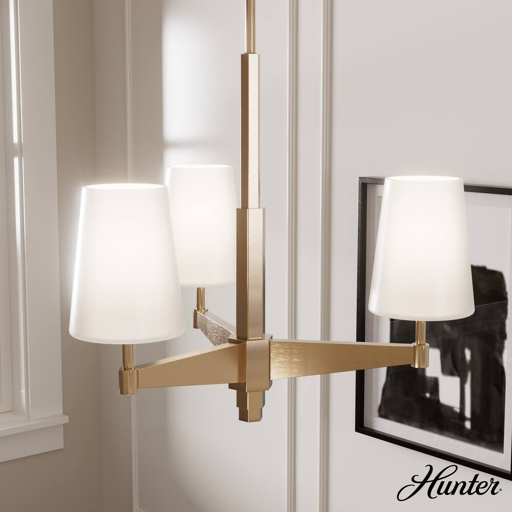 Hunter Nolita Chandelier - Entry, Dining Room, Living Room, Bedroom - Modern, Transitional - Glass Shades