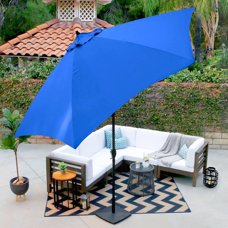 Astella Aluminum 11ft Crank Open Push Button Tilt Outdoor Patio Umbrella