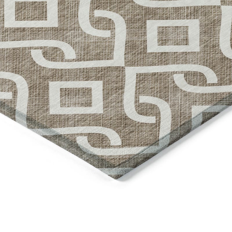 HomeRoots Geometric Transitional Rectangle Outdoor Rug
