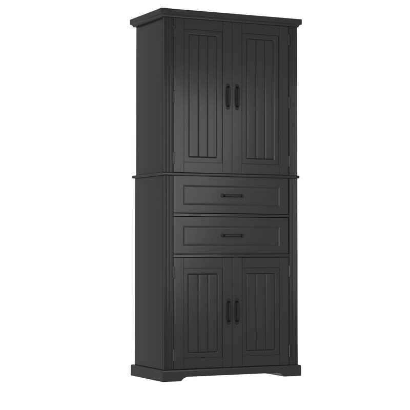 Clothes Cabinet Floor Cabinet Pantry Cabinet with Anti-Tip Kit, Bathroom Storage Cabinet with Adjustable Shelves