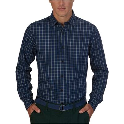 Nautica Mens Small Plaid Button Up Shirt