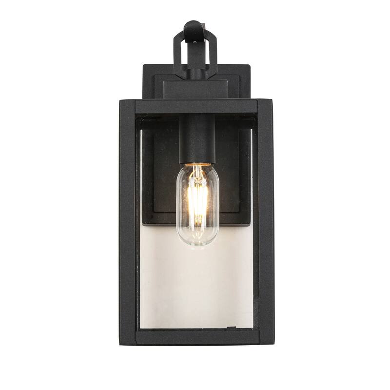 13.5'' Black Clear Glass Sconce Outdoor Integrated LED Wall Light