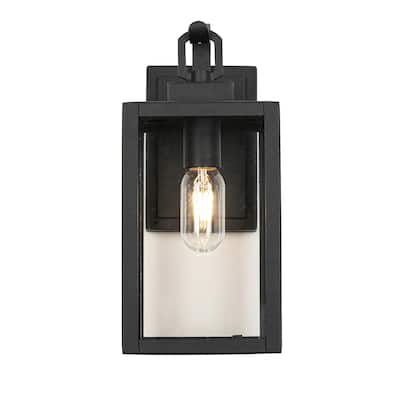 13.5'' Black Clear Glass Sconce Outdoor Integrated LED Wall Light