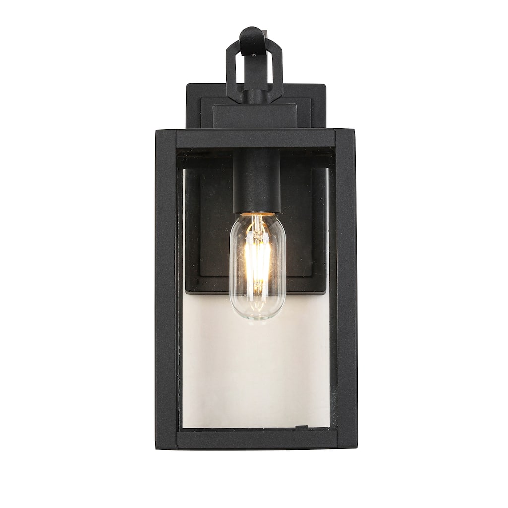 13.5'' Black Clear Glass Sconce Outdoor Integrated LED Wall Light