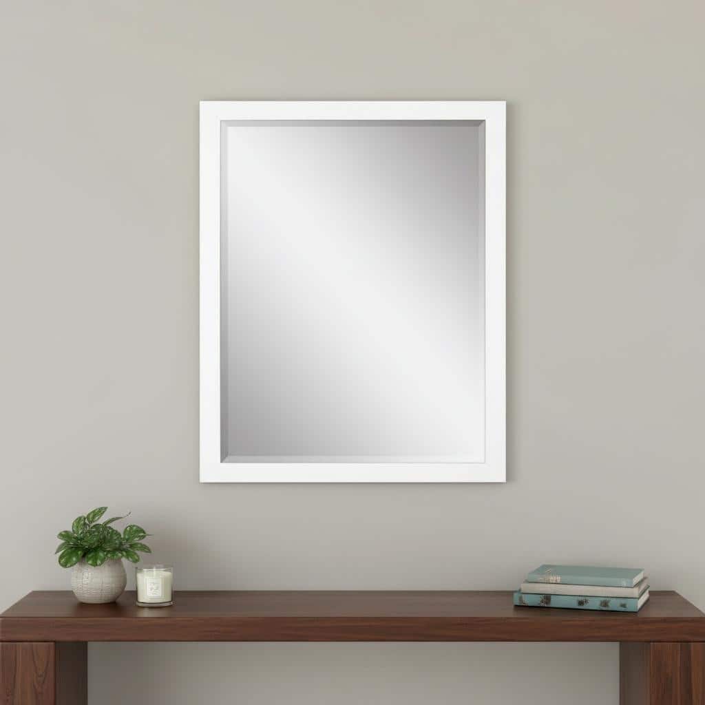 HomeRoots 33" White Framed Accent Mirror - 27.00 in. x 33.00 in. x 2.00 in.