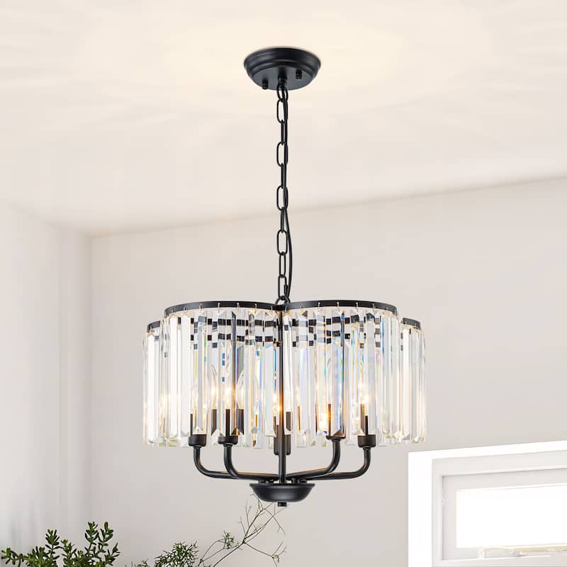 Starsky Modern Luxury Flower-Shaped 5-Light Crystal Chandelier