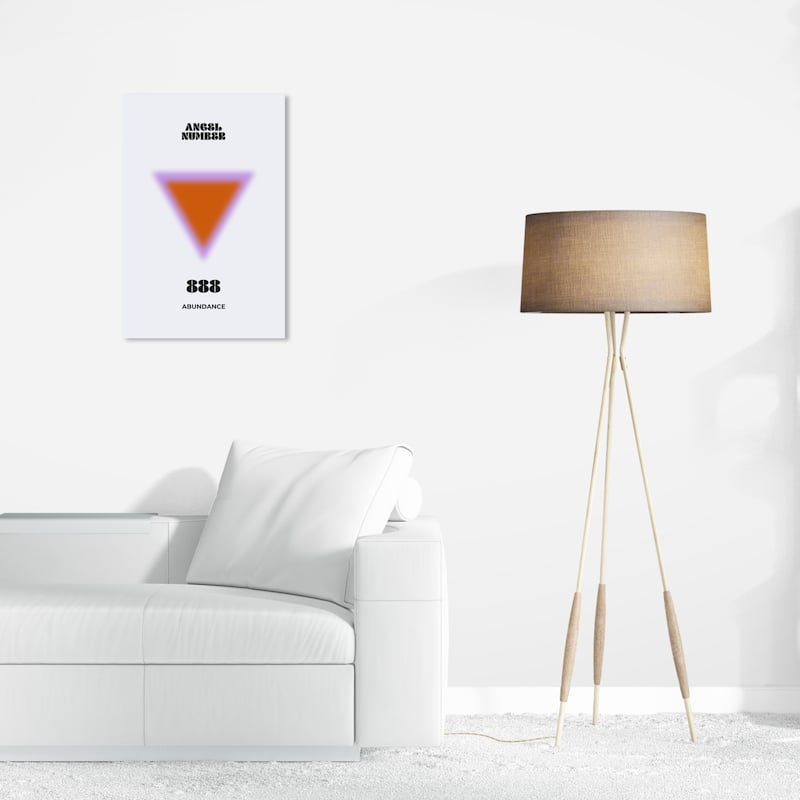 Wynwood Studio Spiritual and Religious Angel Number Abundance Orange and Dark Orange Modern & Contemporary Wall Art Canvas Print - 24 x 16