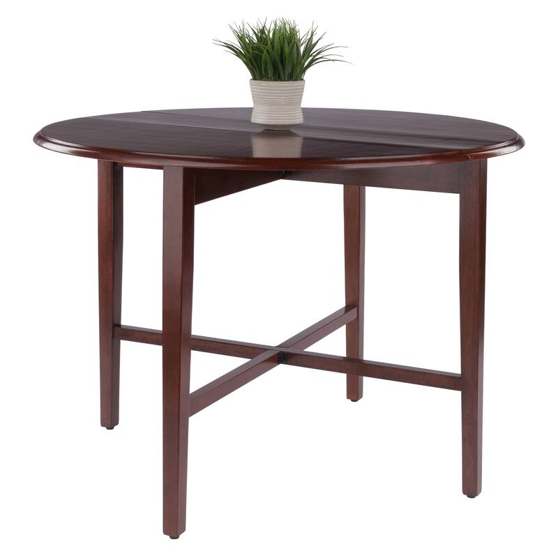 Hannah Double Drop Leaf Round Dining Table, Walnut