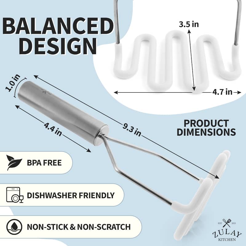 Zulay Kitchen Non-Scratch Potato Masher Kitchen Tool