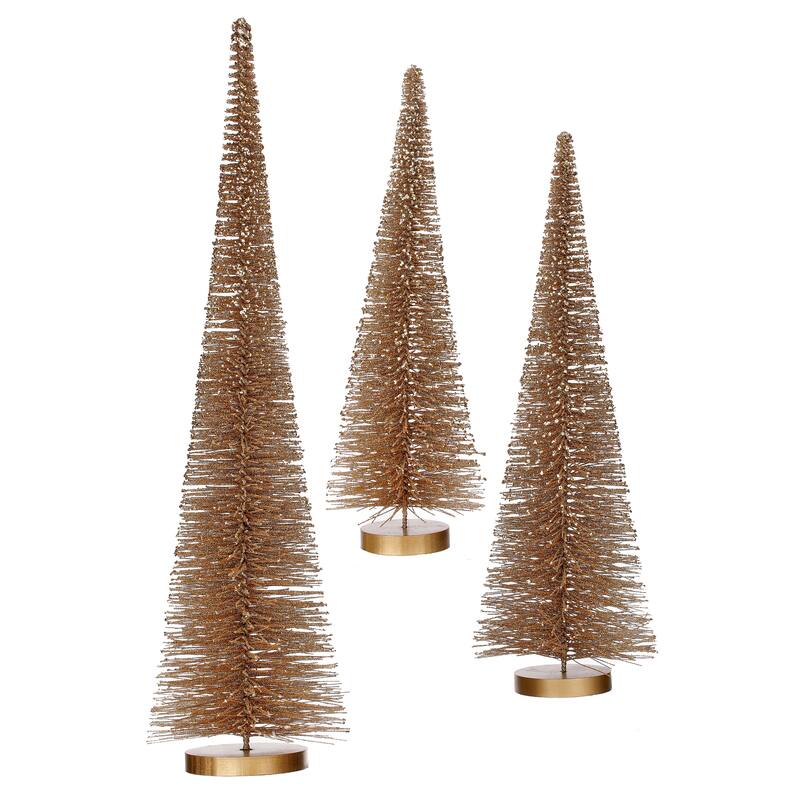 15/18/24" Glitter Bristle Tree Set of 3