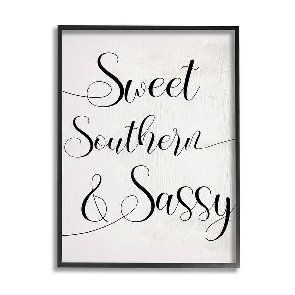 Southern In Cursive Stupell Sweet Southern & Sassy Lively Cursive Typography Framed Wall ...