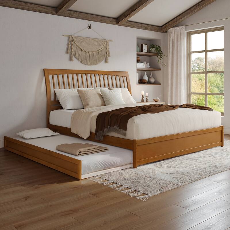 Roslyn Platform Bed with Panel Footboard and Twin Trundle