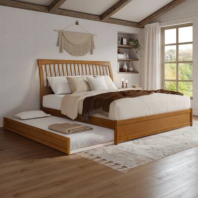 Roslyn Platform Bed with Panel Footboard and Twin Trundle