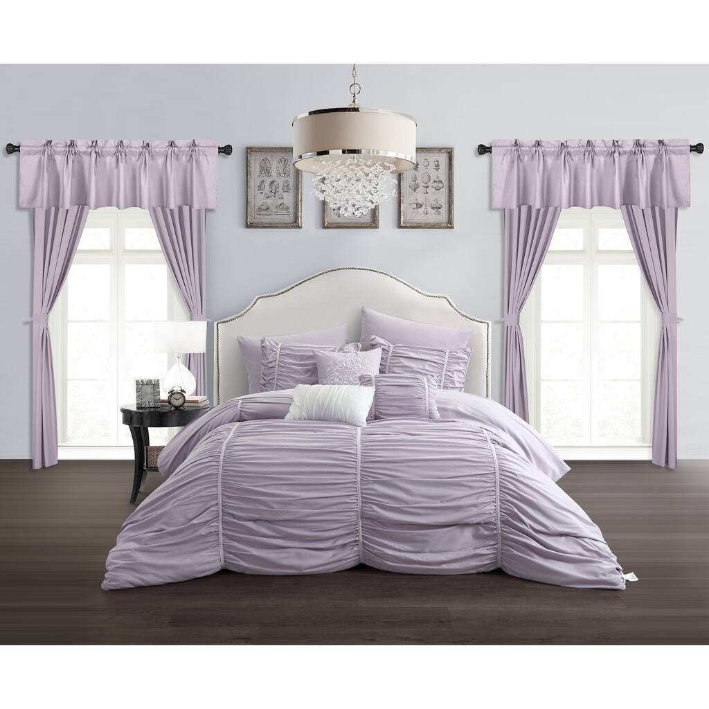 Chic Home Hallstatt 20 Piece Bed in a Bag Comforter Set, Lilac