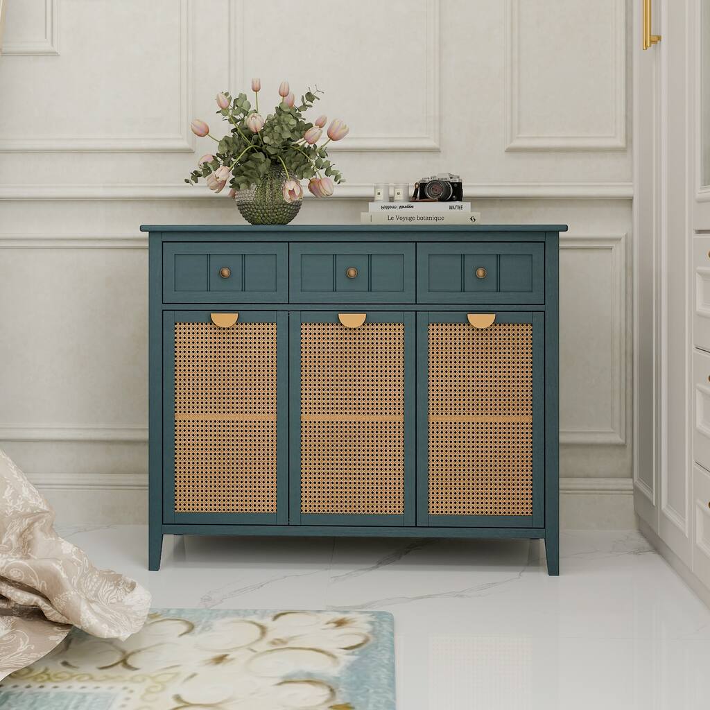 3 Door 3 Drawer Cabinet,Sideboard,Real Wood Texture