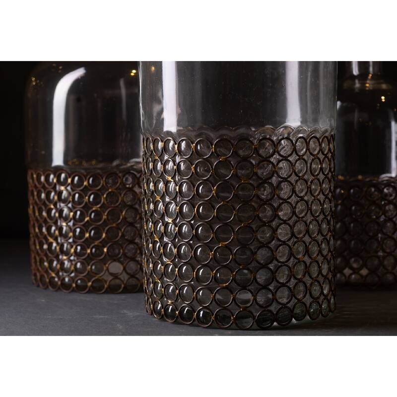 Glass Tabletop Bottle Vase - 12" - Clear and Black