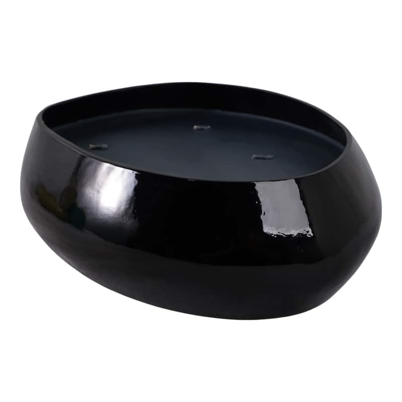 Glass and Wax Decorative Candle Bowl Modern Glam Sculptural Design - 10" x 8" x 3.5"
