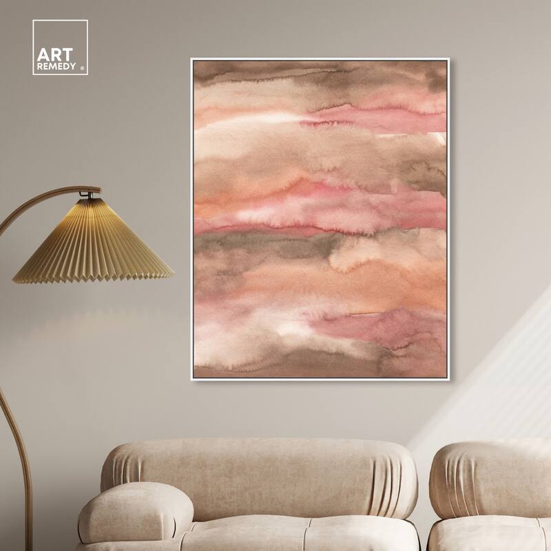 Art Remedy Loose Powder Framed Boho Abstract 1 Piece Canvas Wall Art